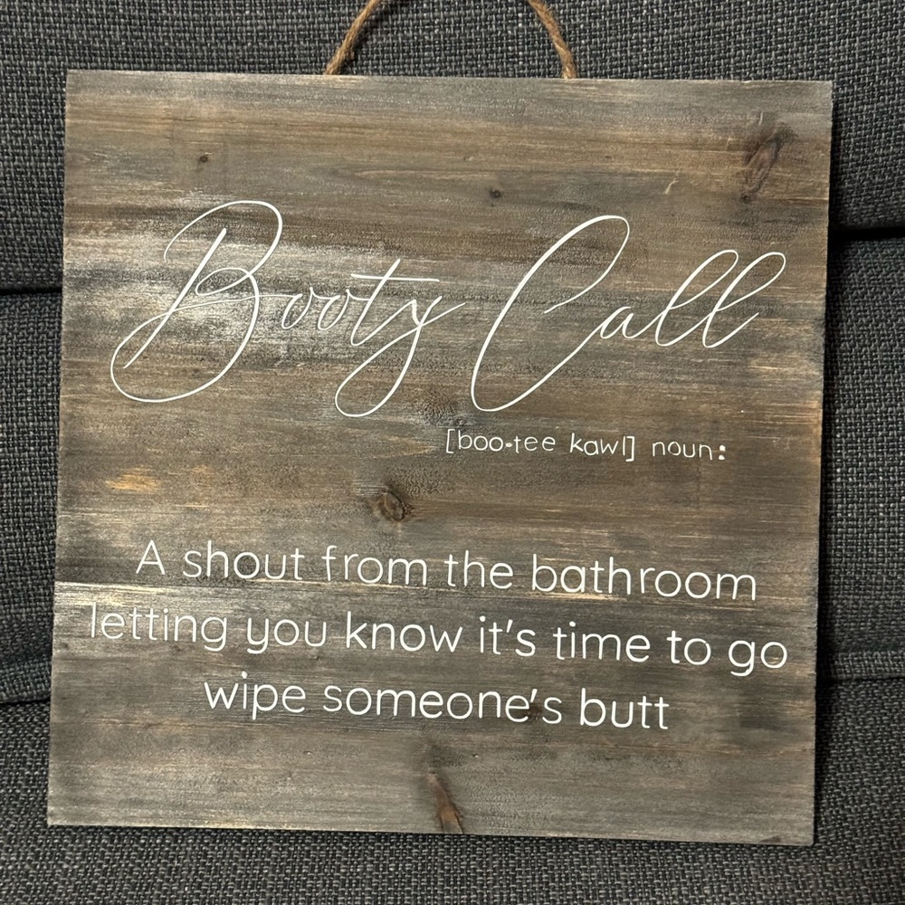 Rustic Bathroom sign 
10 x 10”